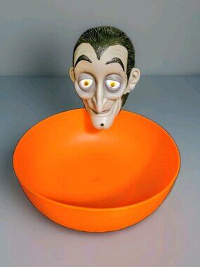 Vintage Dracula Vampire Animated Halloween Candy Bowl Count Chocula Tested Works